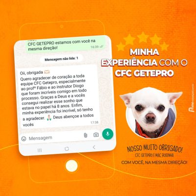 Photo by CFC getepro on July 23, 2024. May be an image of chihuahua, poster, crossword puzzle and text that says 'CFC GETEPRO CENTRO DE FORMAÇÃO CONDUTORES CFC GETEPRO estamos com mesma direção! na 16_39
